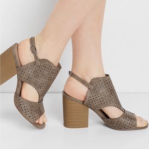 Maurice’s perforated block heel sandals 8.5